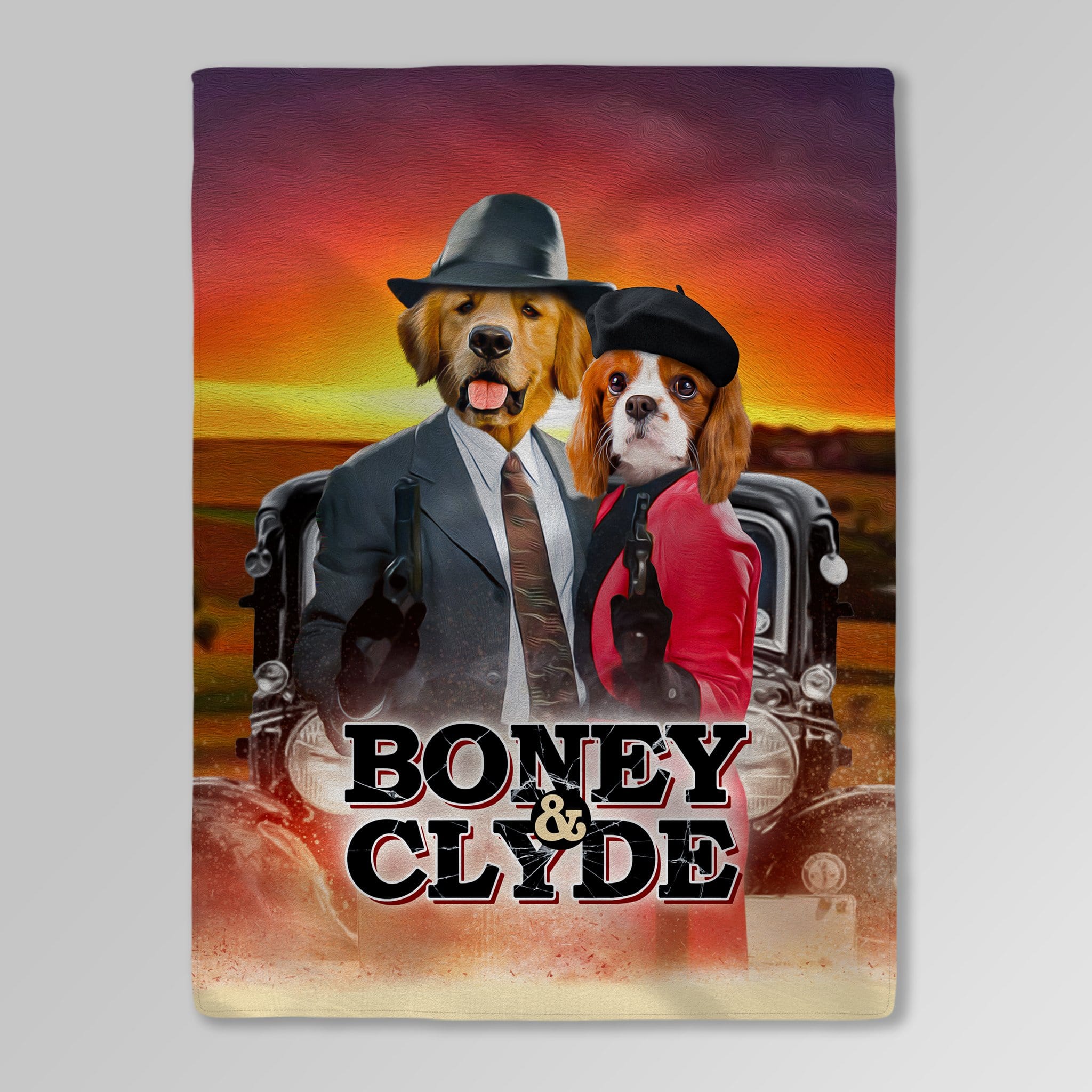 &#39;Boney and Clyde&#39; Personalized 2 Pet Blanket