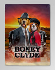 Manta personalizada para 2 mascotas 'Boney and Clyde' 