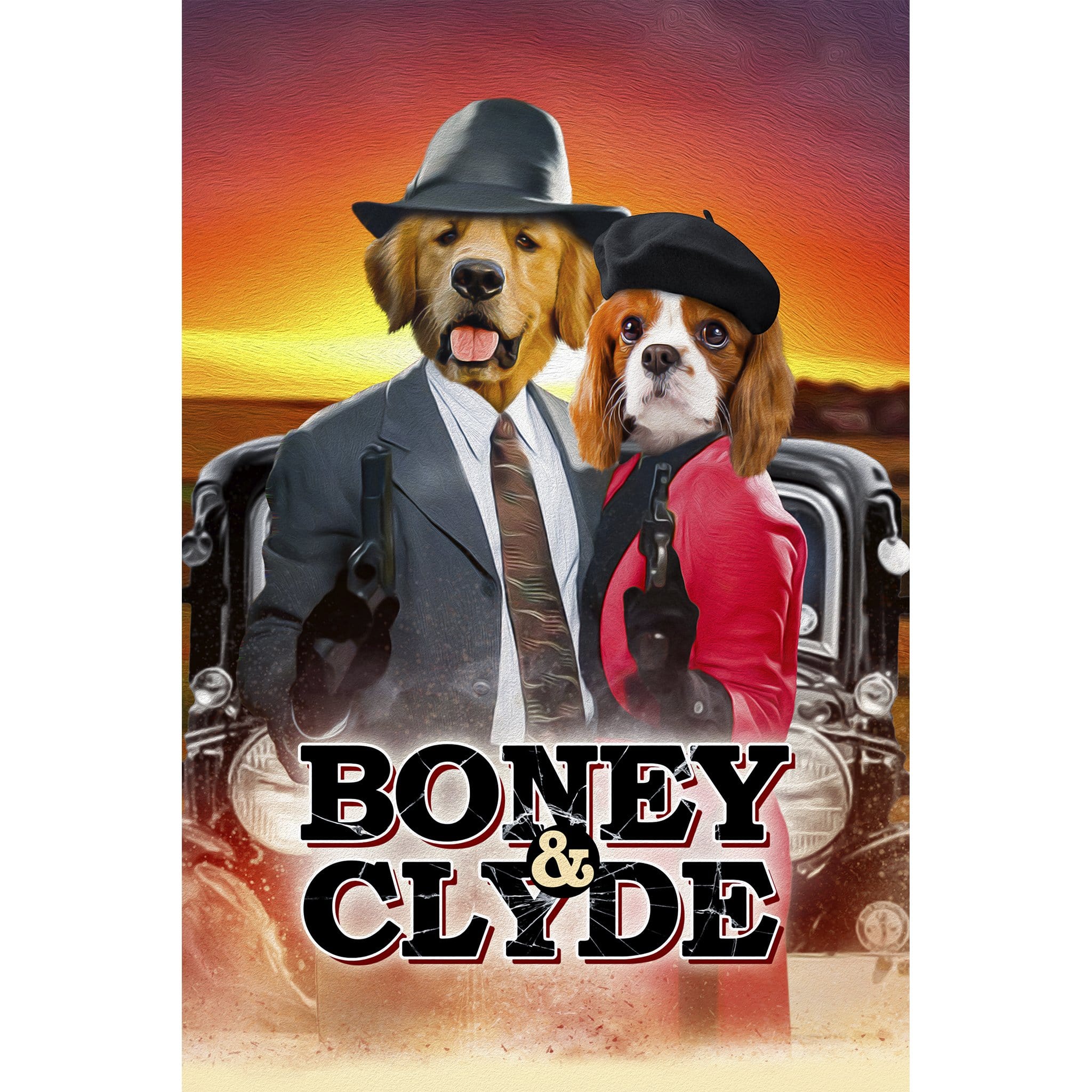Retrato digital de 2 mascotas de &#39;Boney y Clyde&#39;