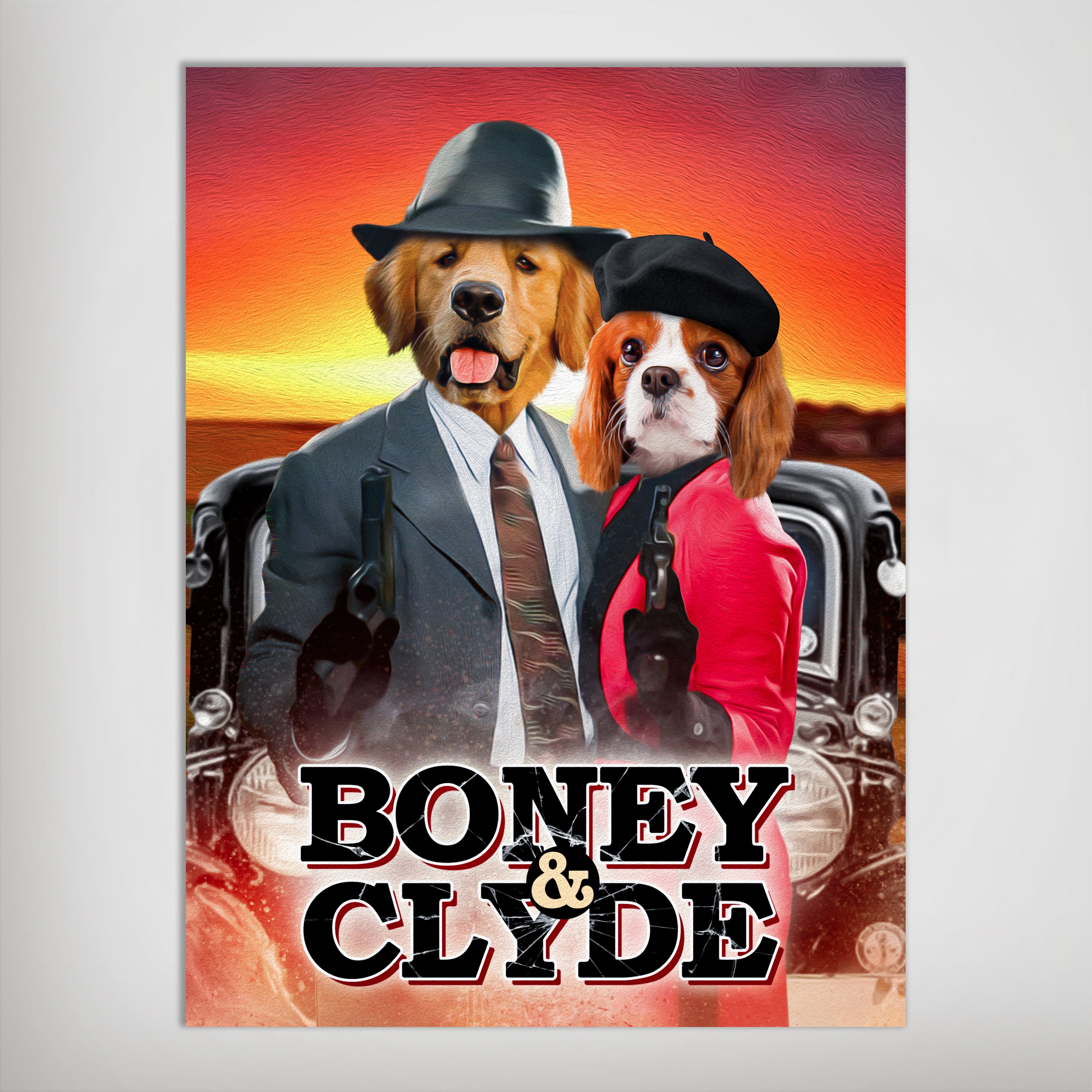 Póster personalizado para 2 mascotas &#39;Boney and Clyde&#39;