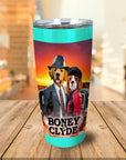 Vaso personalizado para 2 mascotas 'Boney and Clyde'