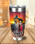 Vaso personalizado para 2 mascotas 'Boney and Clyde'