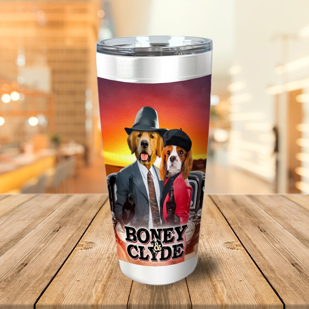 &#39;Boney and Clyde&#39; Personalized 2 Pet Tumbler