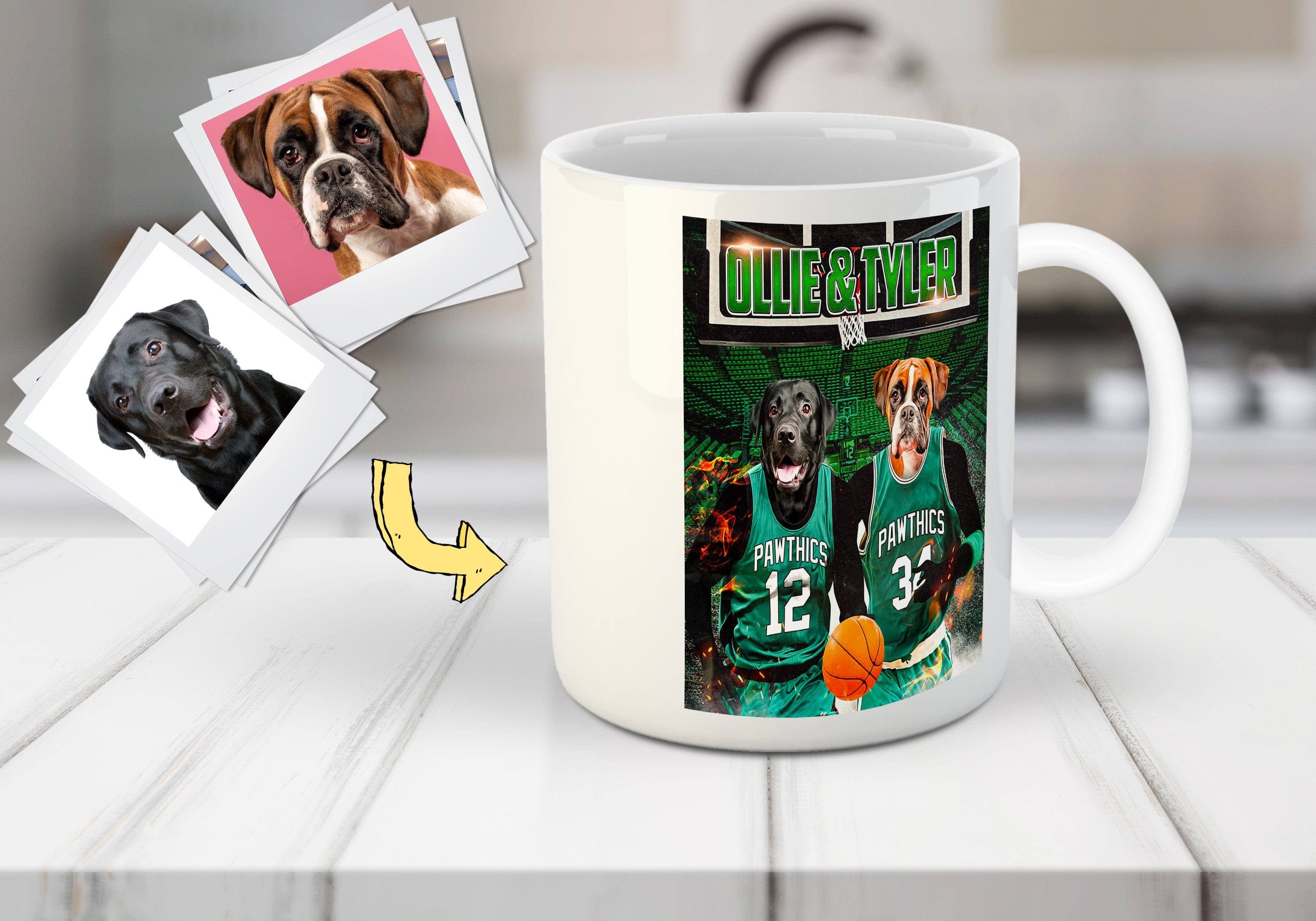 &#39;Boston Walkies&#39; Personalized 2 Pet Mug