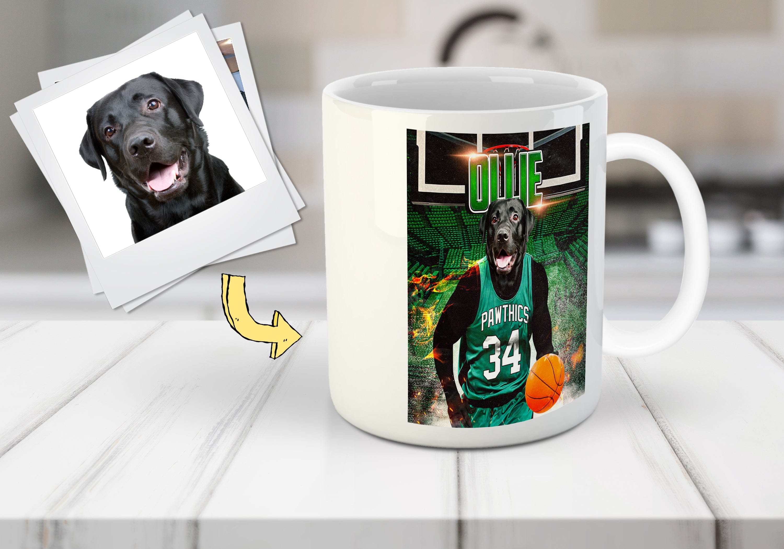 &#39;Boston Walkies&#39; Personalized Pet Mug