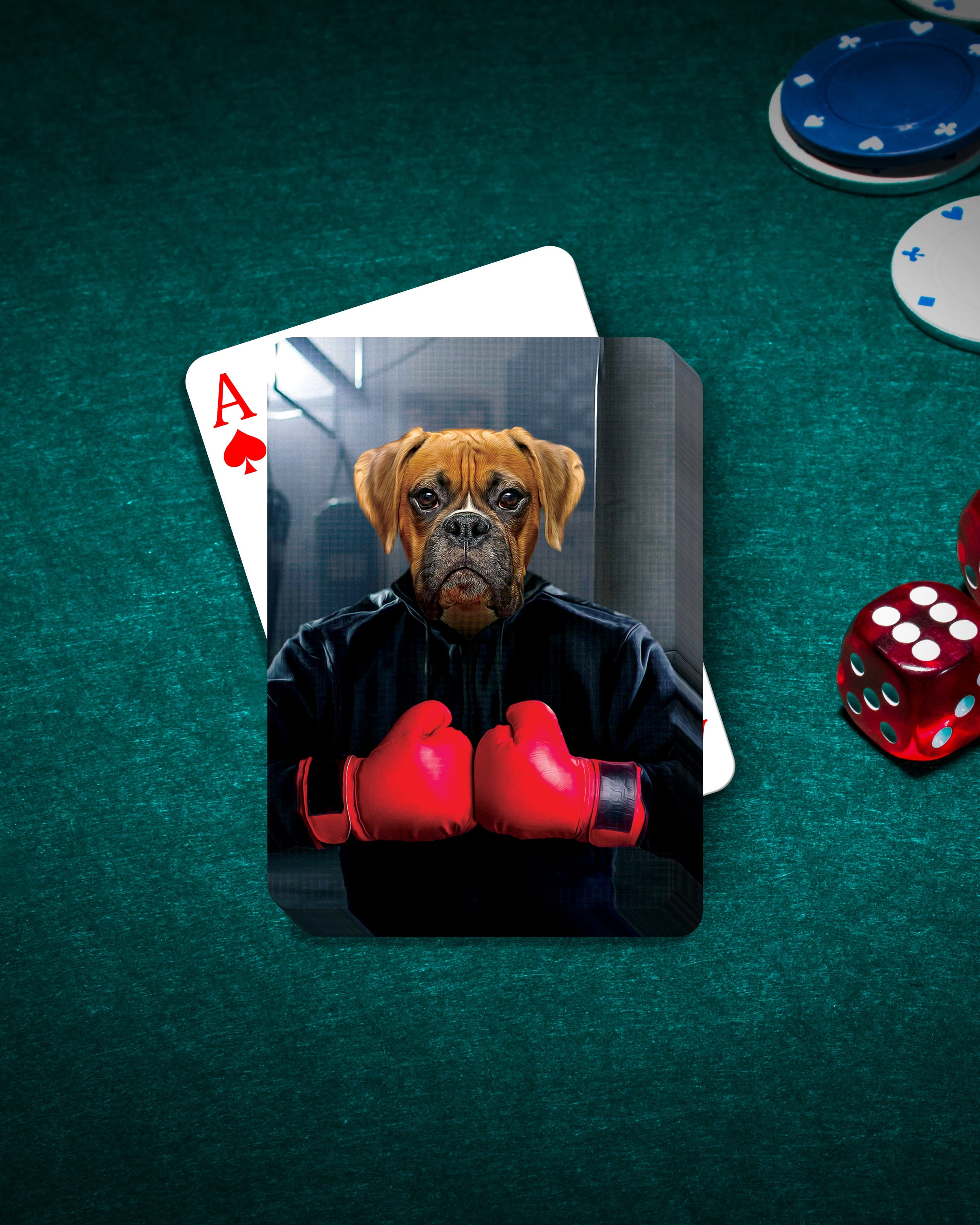 &#39;The Boxer&#39; Personalized Pet Playing Cards