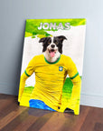 Lienzo personalizado para mascotas 'Brazil Doggos Soccer'