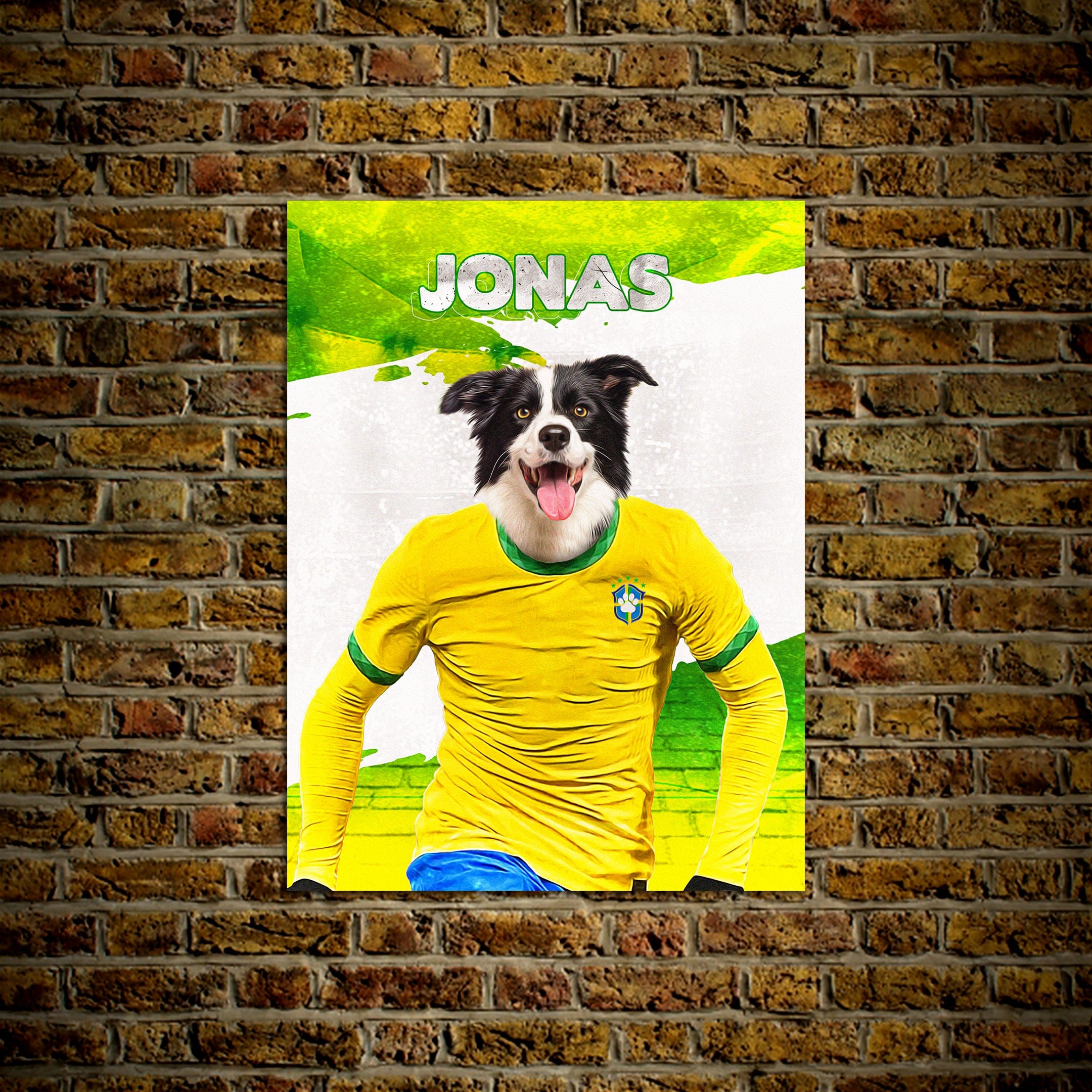 &#39;Brazil Doggos Soccer&#39; Personalized Pet Poster