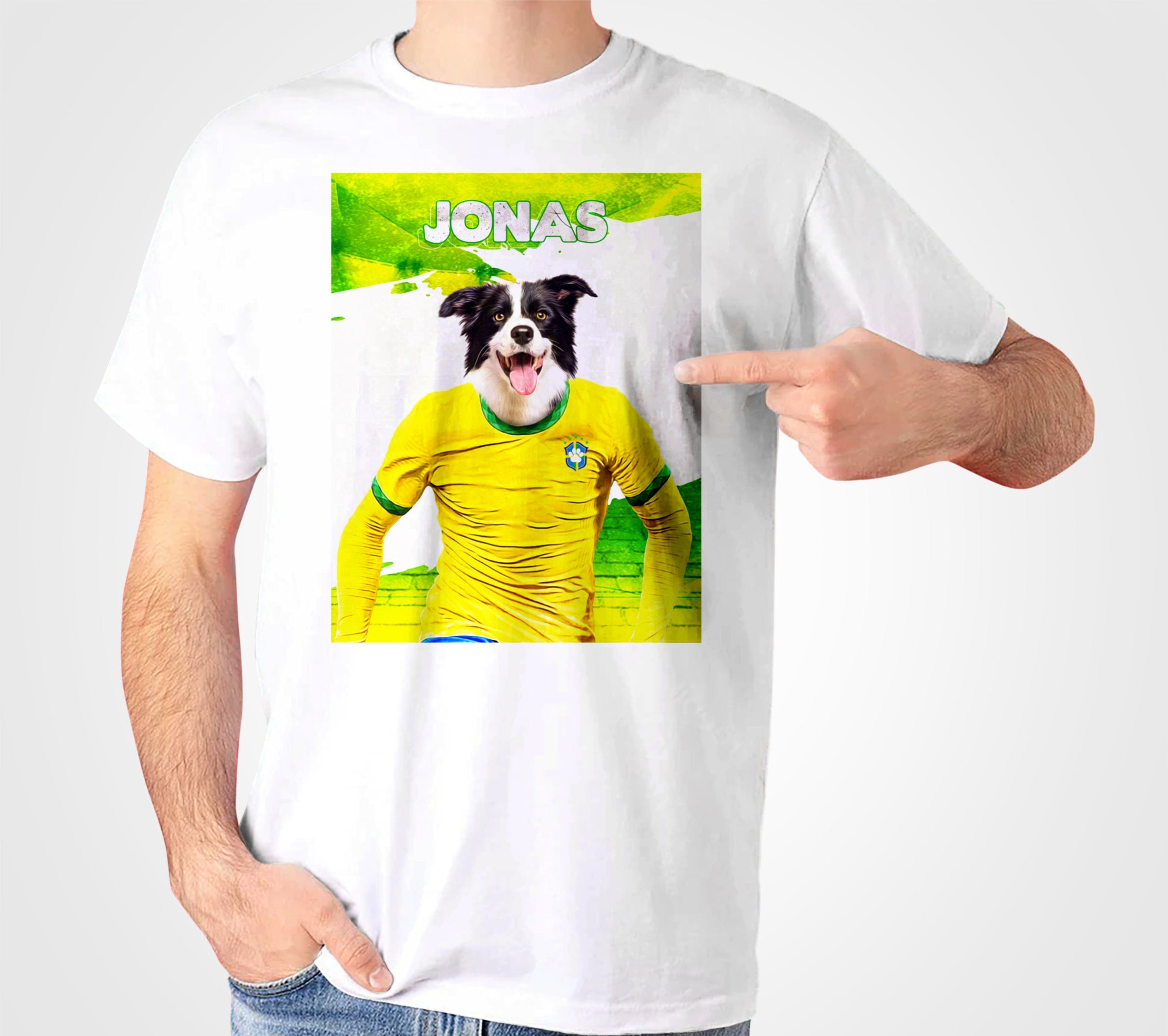 &#39;Brazil Doggos Soccer&#39; Personalized Pet T-Shirt