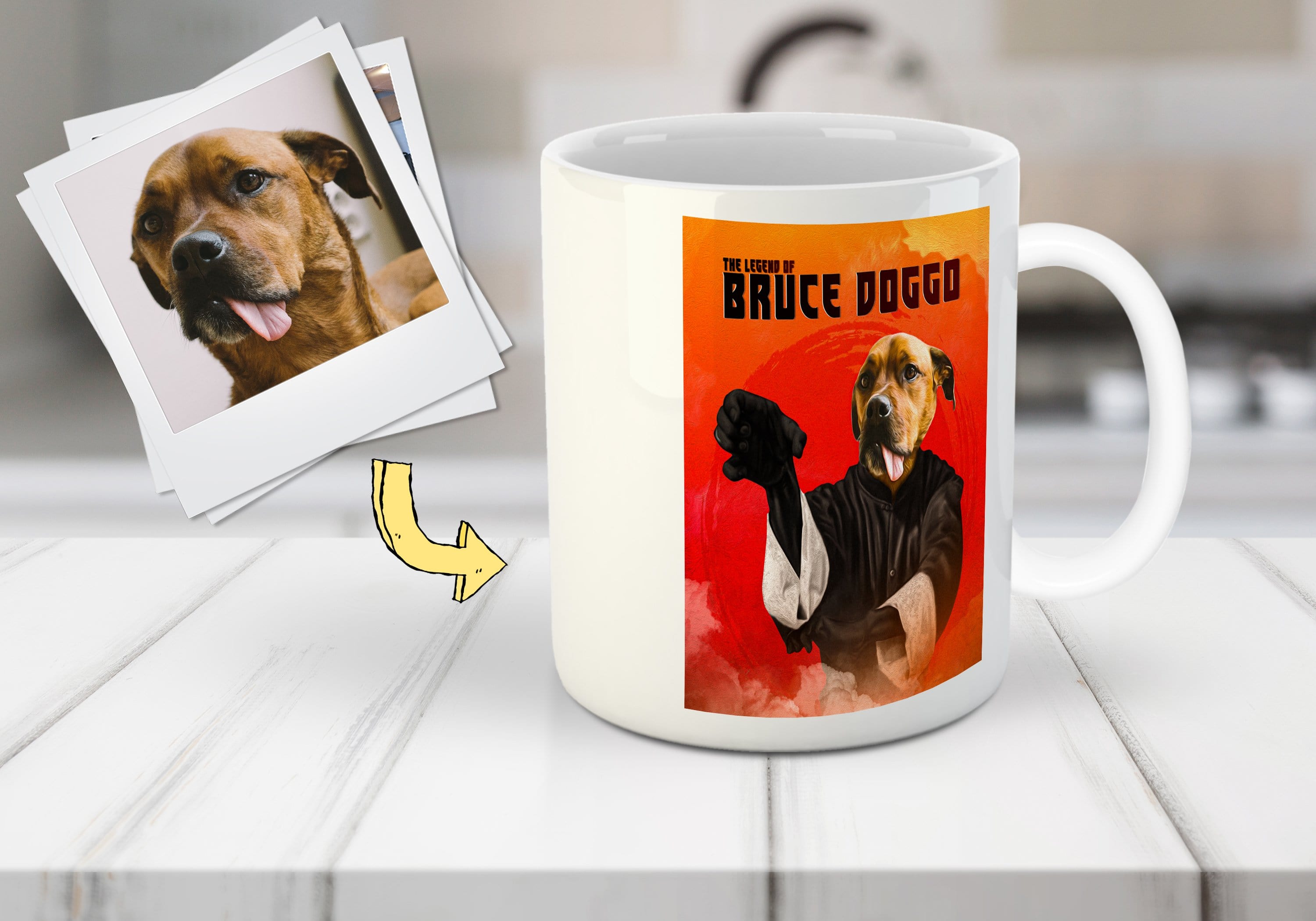 Taza personalizada para mascota &#39;Bruce Doggo&#39;