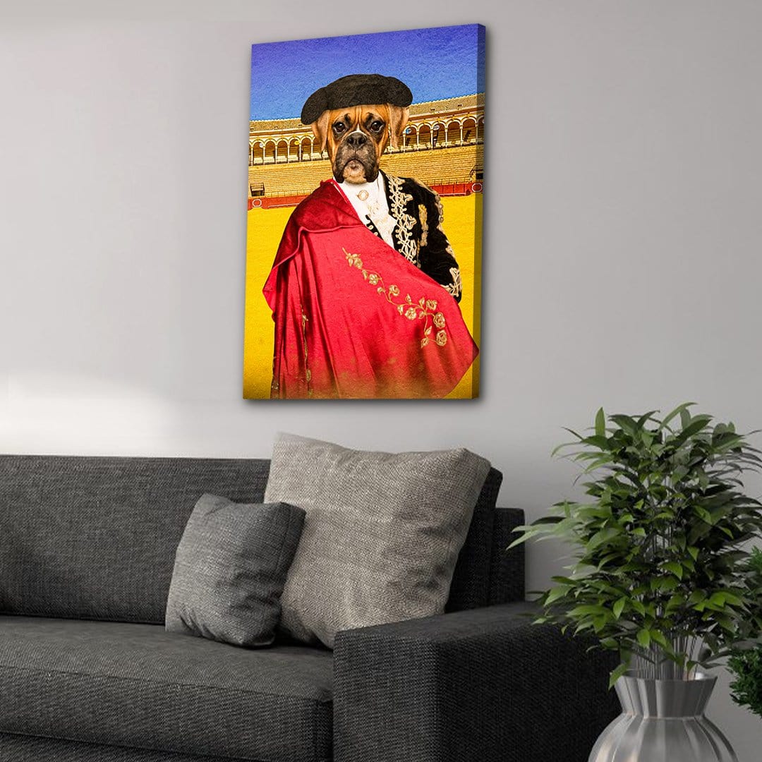 &#39;The Bull Fighter&#39; Personalized Pet Canvas