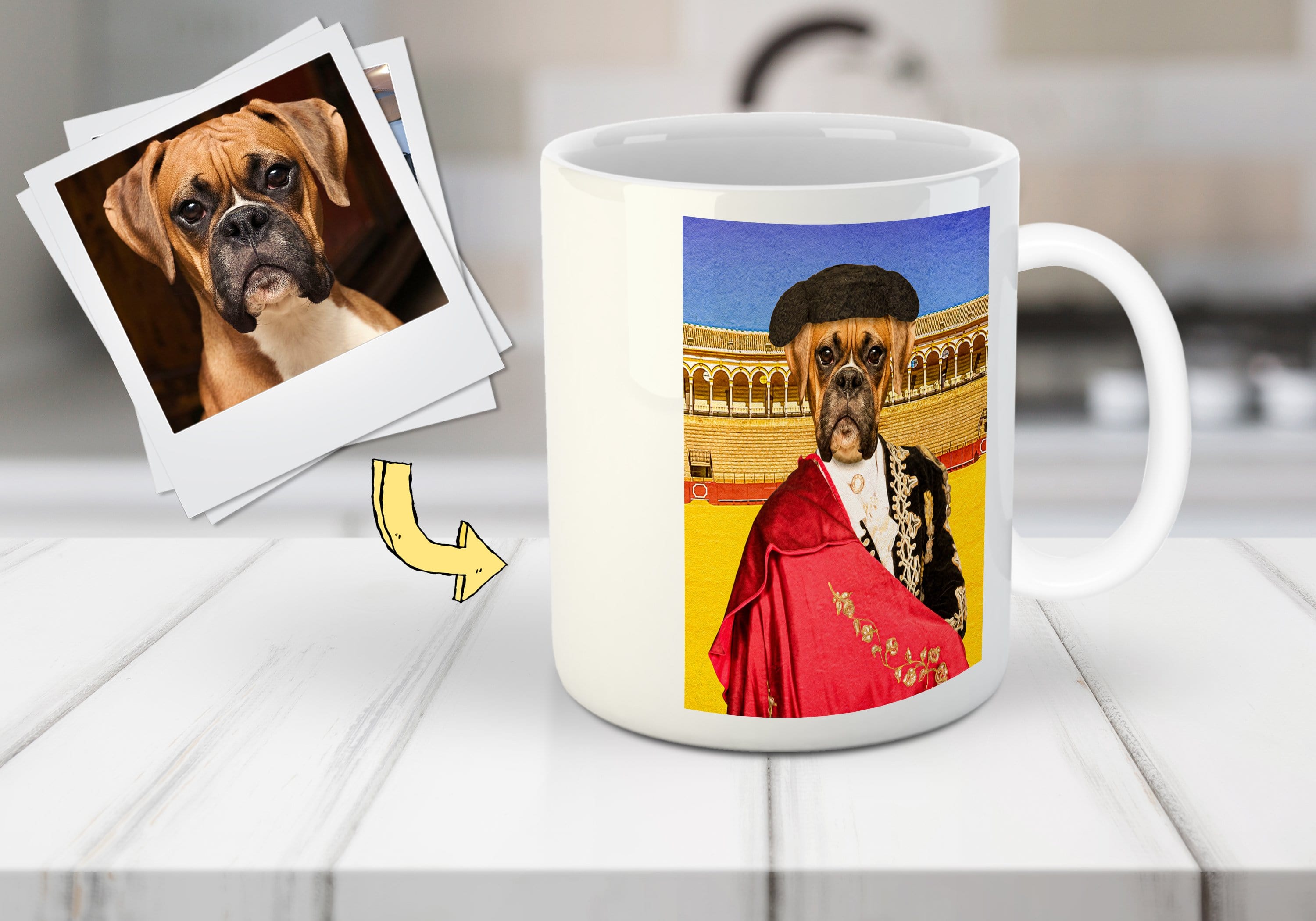 &#39;The Bull Fighter&#39; Personalized Pet Mug