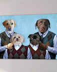 Lienzo personalizado para 4 mascotas 'Step Doggos'