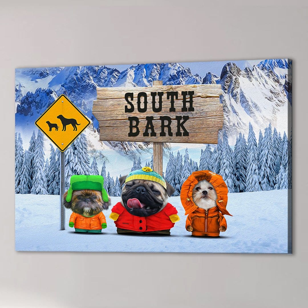 &#39;South Bark&#39; Personalized 3 Pet Canvas