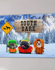 'South Bark' Personalized 3 Pet Canvas