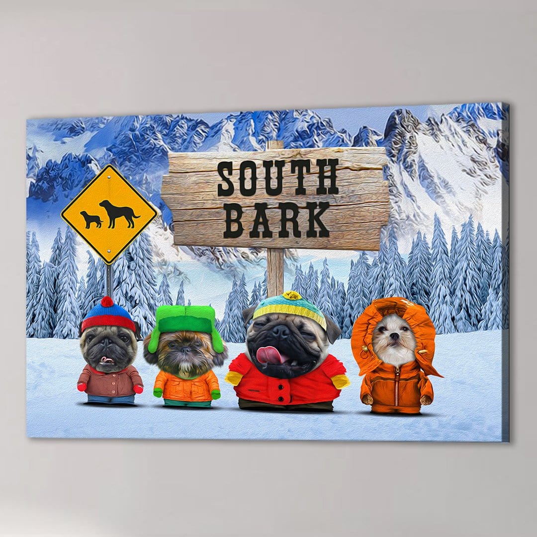 &#39;South Bark&#39; Personalized 4 Pet Canvas