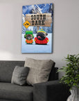 'South Bark' Personalized 2 Pet Canvas