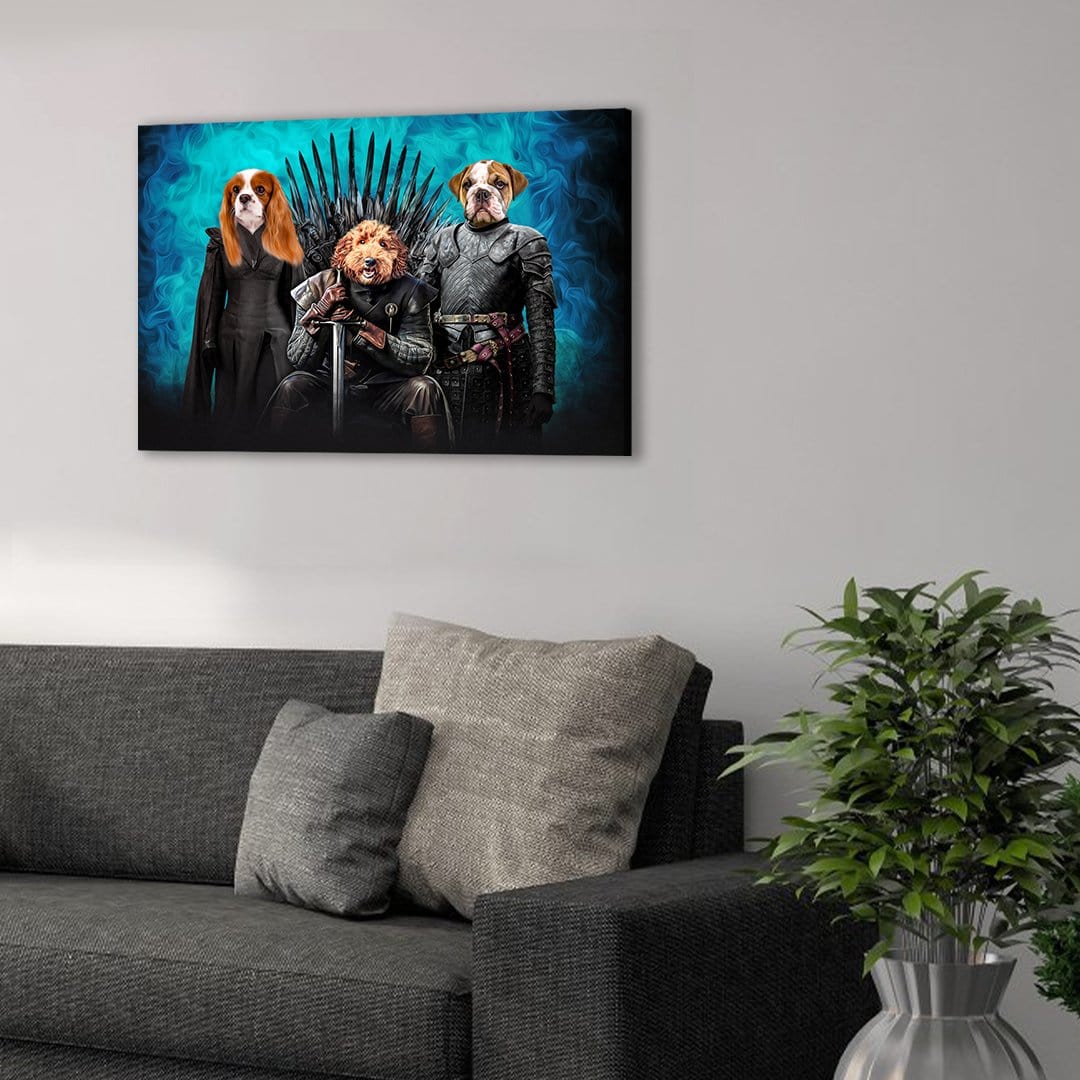 &#39;Game of Bones&#39; Personalized 3 Pet Canvas
