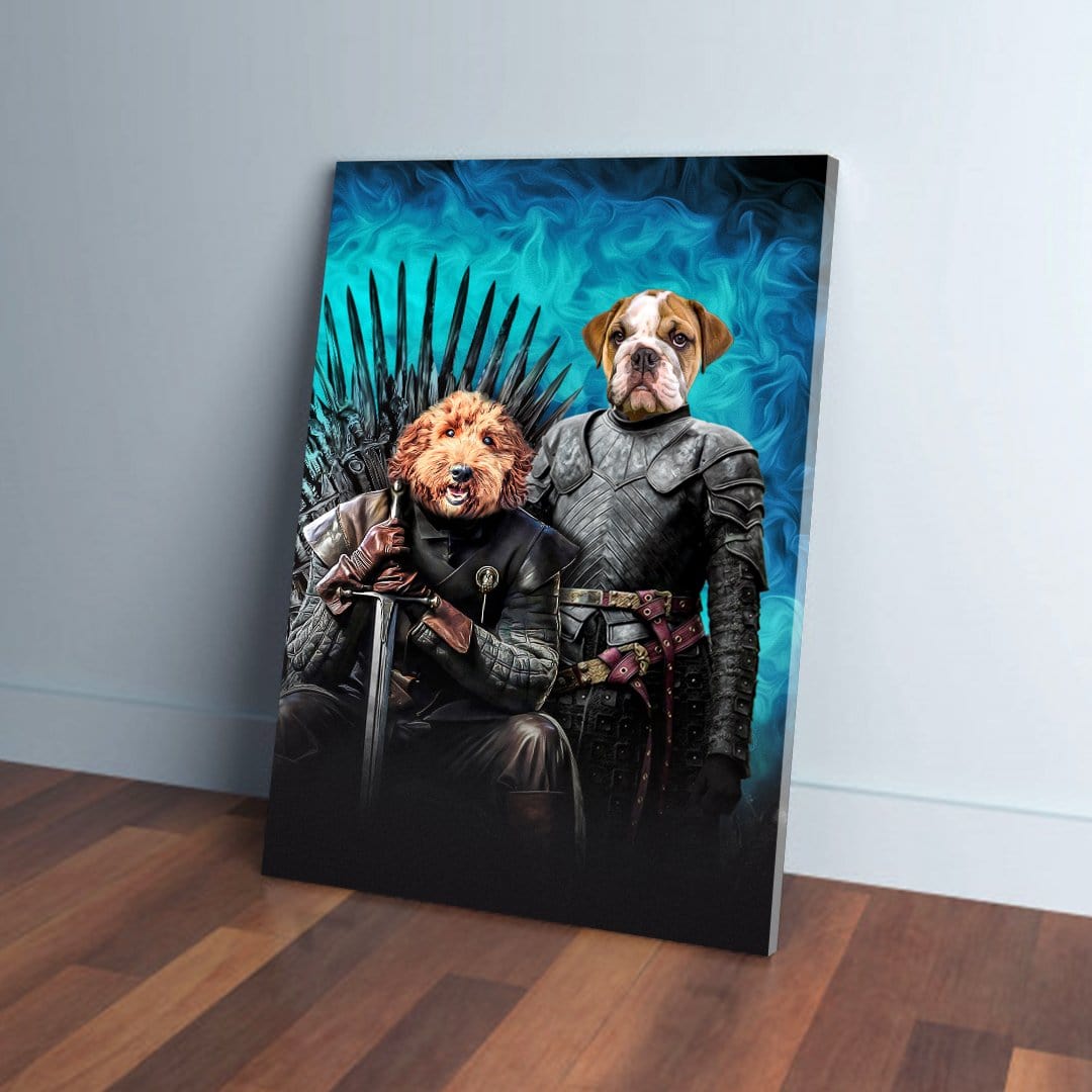 &#39;Game of Bones&#39; Personalized 2 Pet Canvas