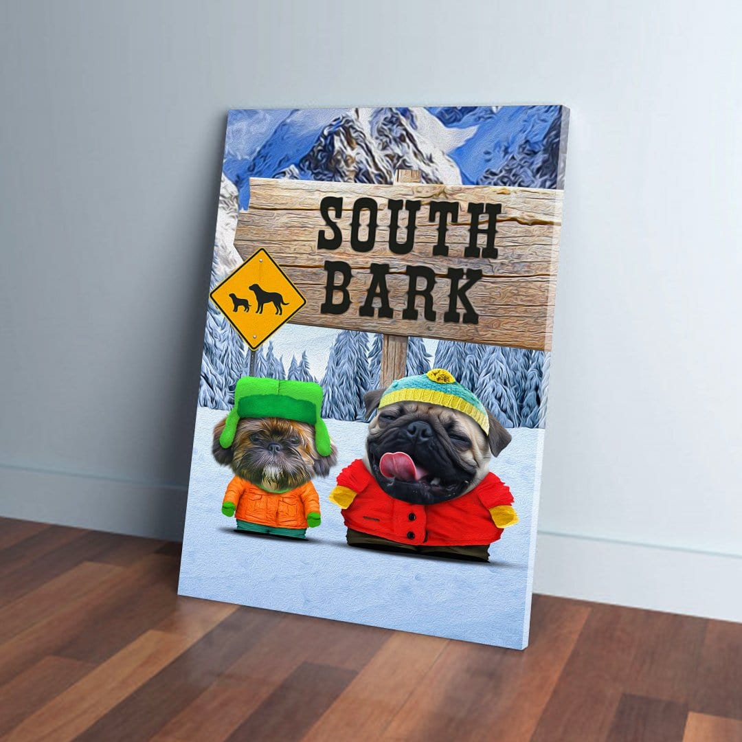 &#39;South Bark&#39; Personalized 2 Pet Canvas