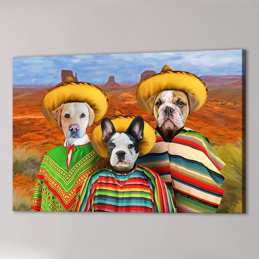 &#39;3 Amigos&#39; Personalized 3 Pet Canvas