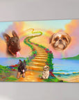 Lienzo personalizado para 2 mascotas 'The Rainbow Bridge 2 Pet'