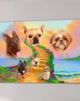 Lienzo personalizado para 3 mascotas 'The Rainbow Bridge 3 Pet'