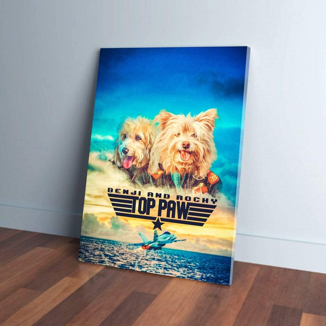 &#39;Top Paw&#39; 2 Pet Personalized Canvas
