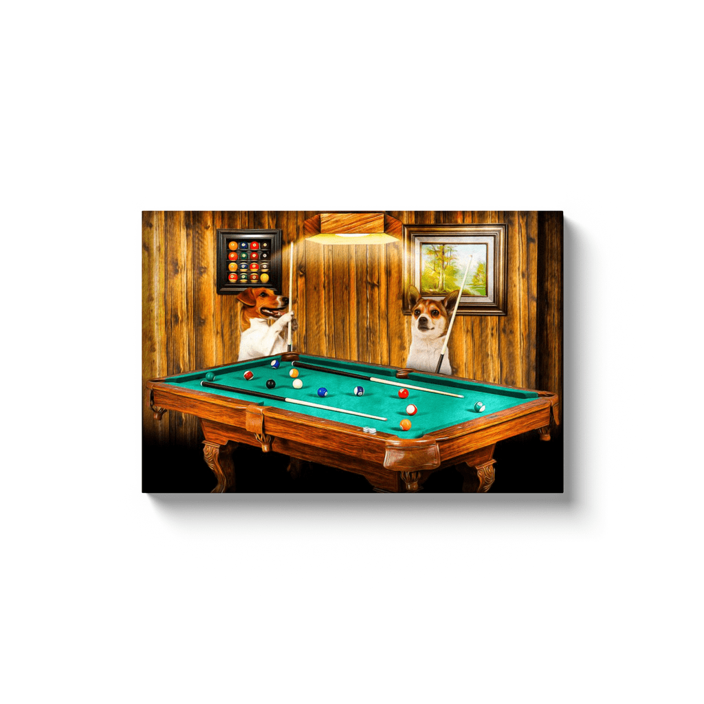 &#39;The Pool Players&#39; Personalized 2 Pet Canvas