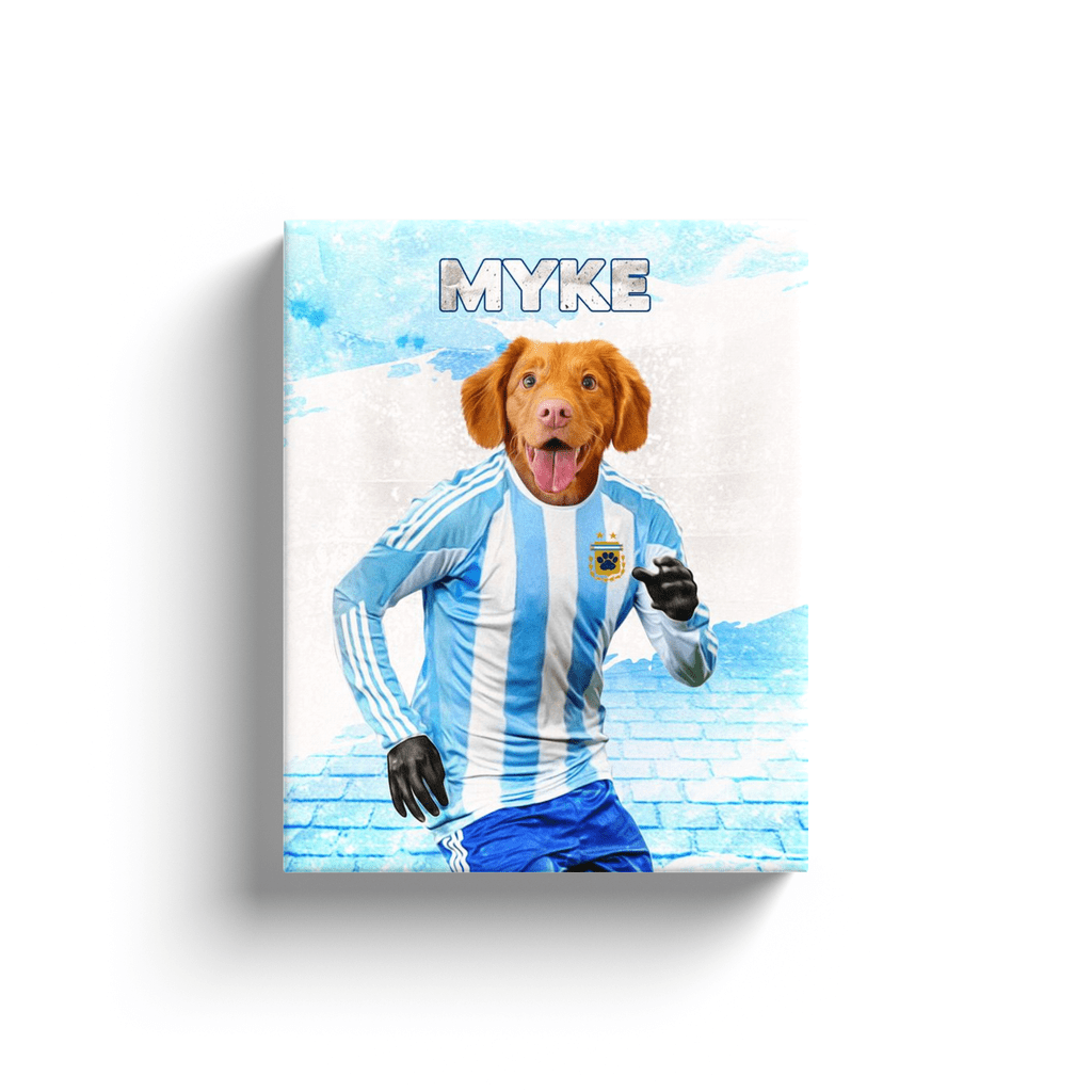 &#39;Argentina Doggos Soccer&#39; Personalized Pet Canvas