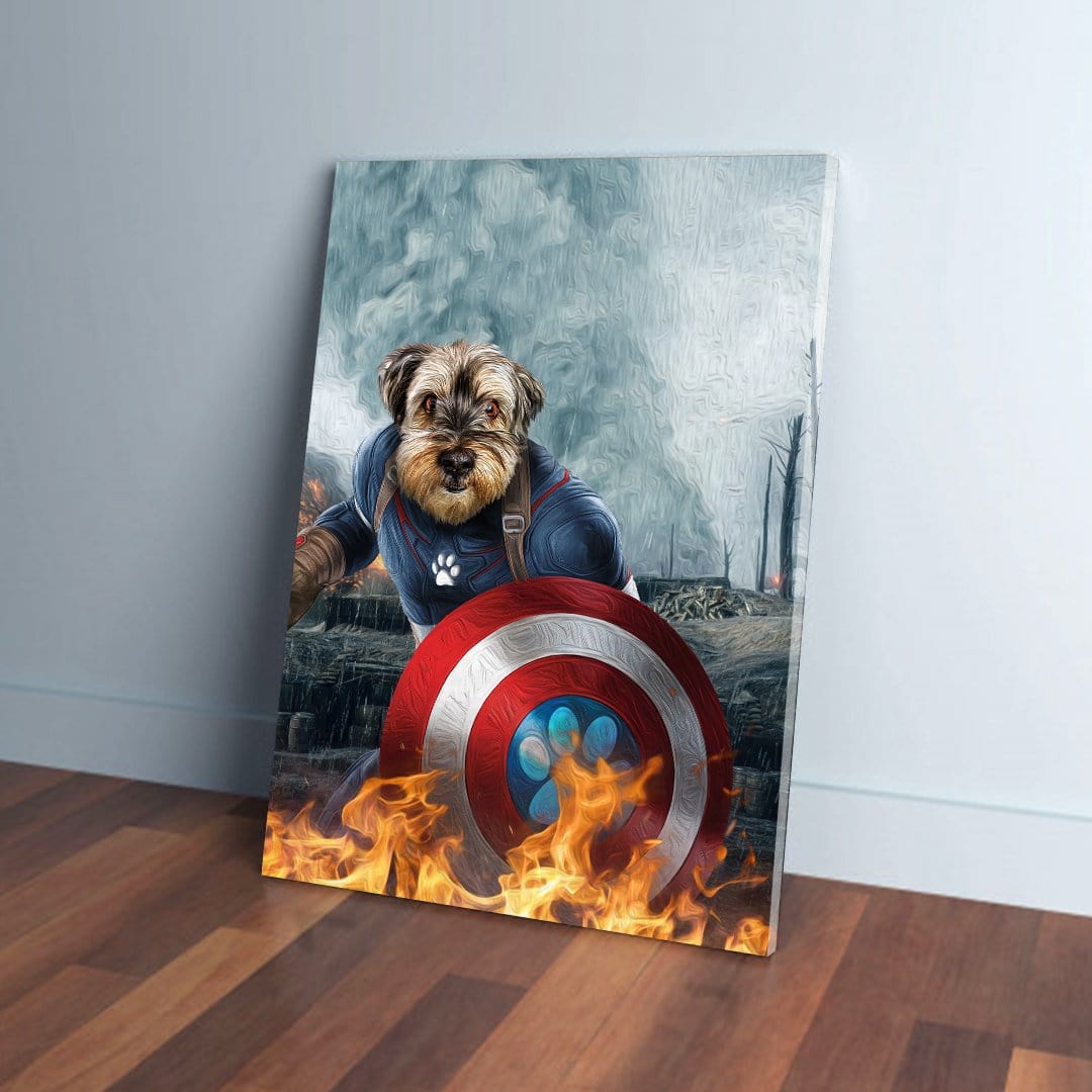 &#39;Captain Doggmerica&#39; Personalized Pet Canvas