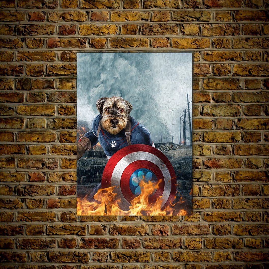 &#39;Captain Doggmerica&#39; Personalized Dog Poster