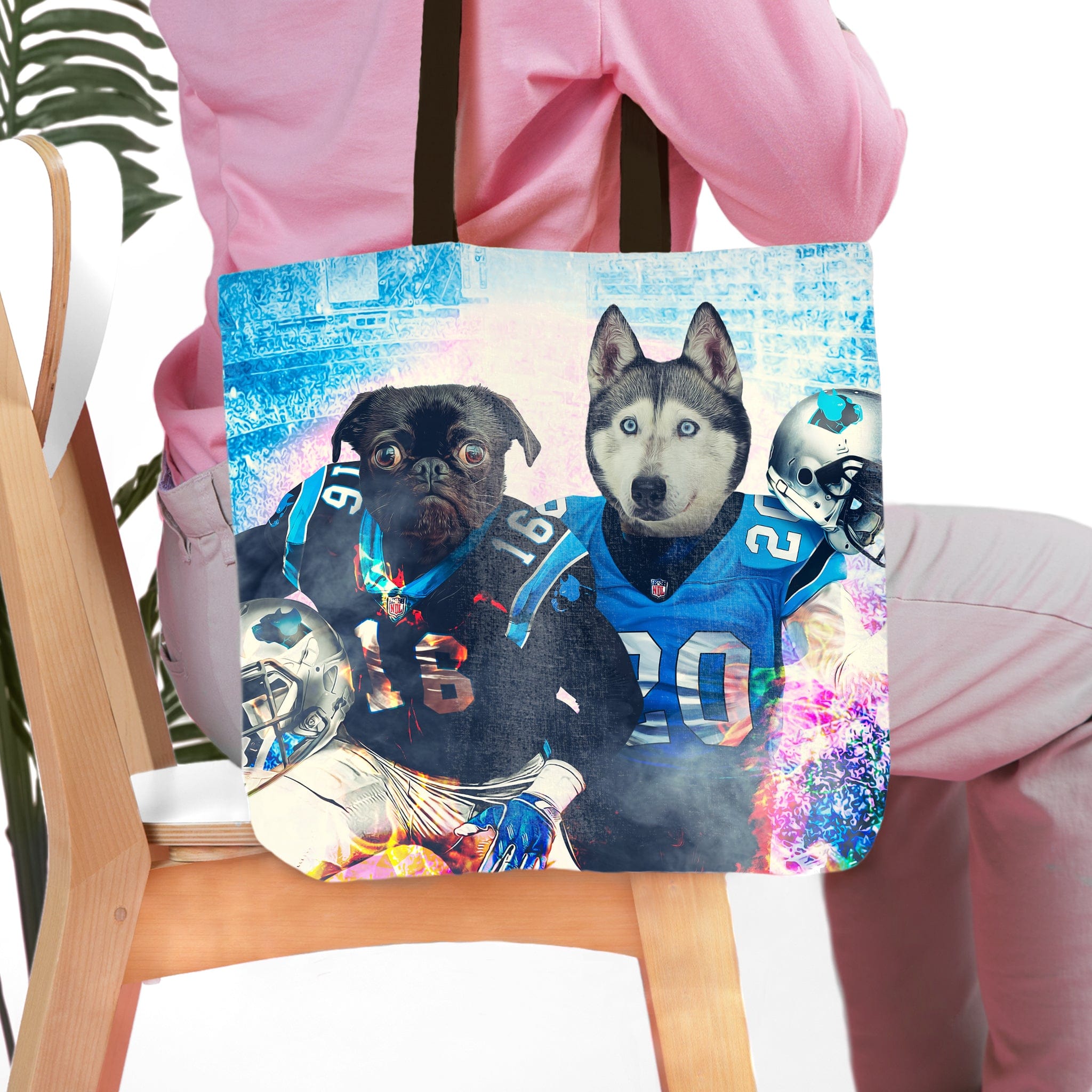 &#39;Carolina Doggos&#39; Personalized 2 Pet Tote Bag