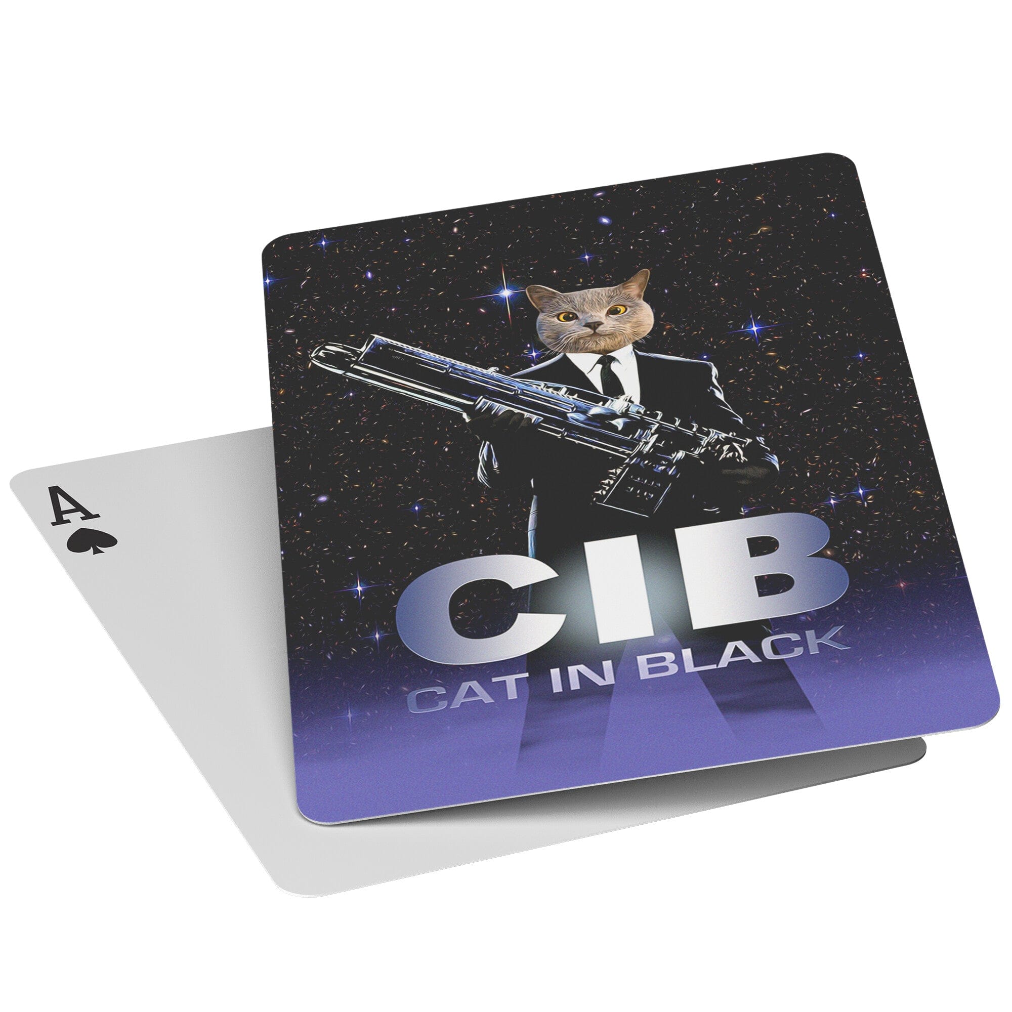 &#39;Cat In Black&#39; Personalized Pet Playing Cards