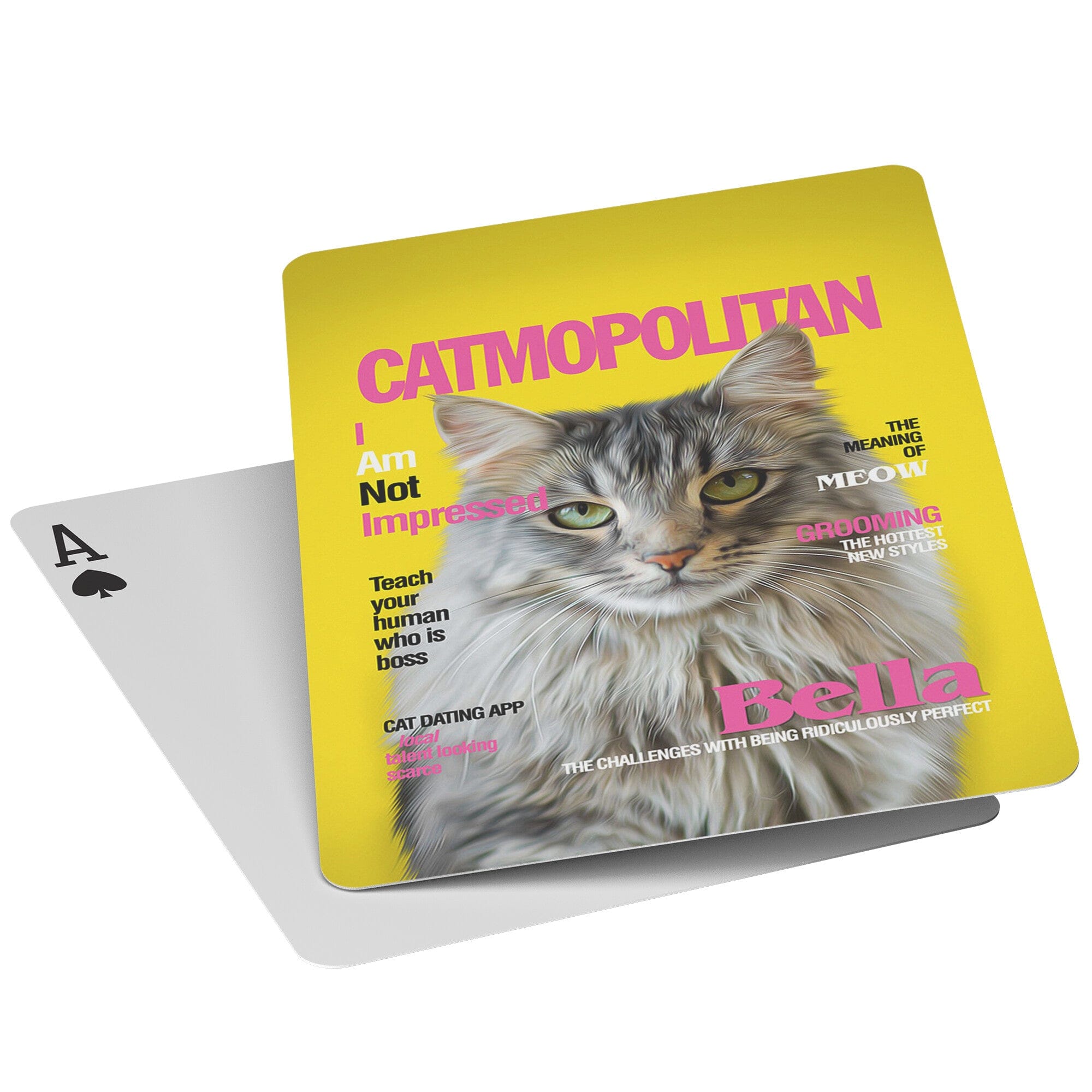 &#39;Catmopolitan&#39; Personalized Pet Playing Cards