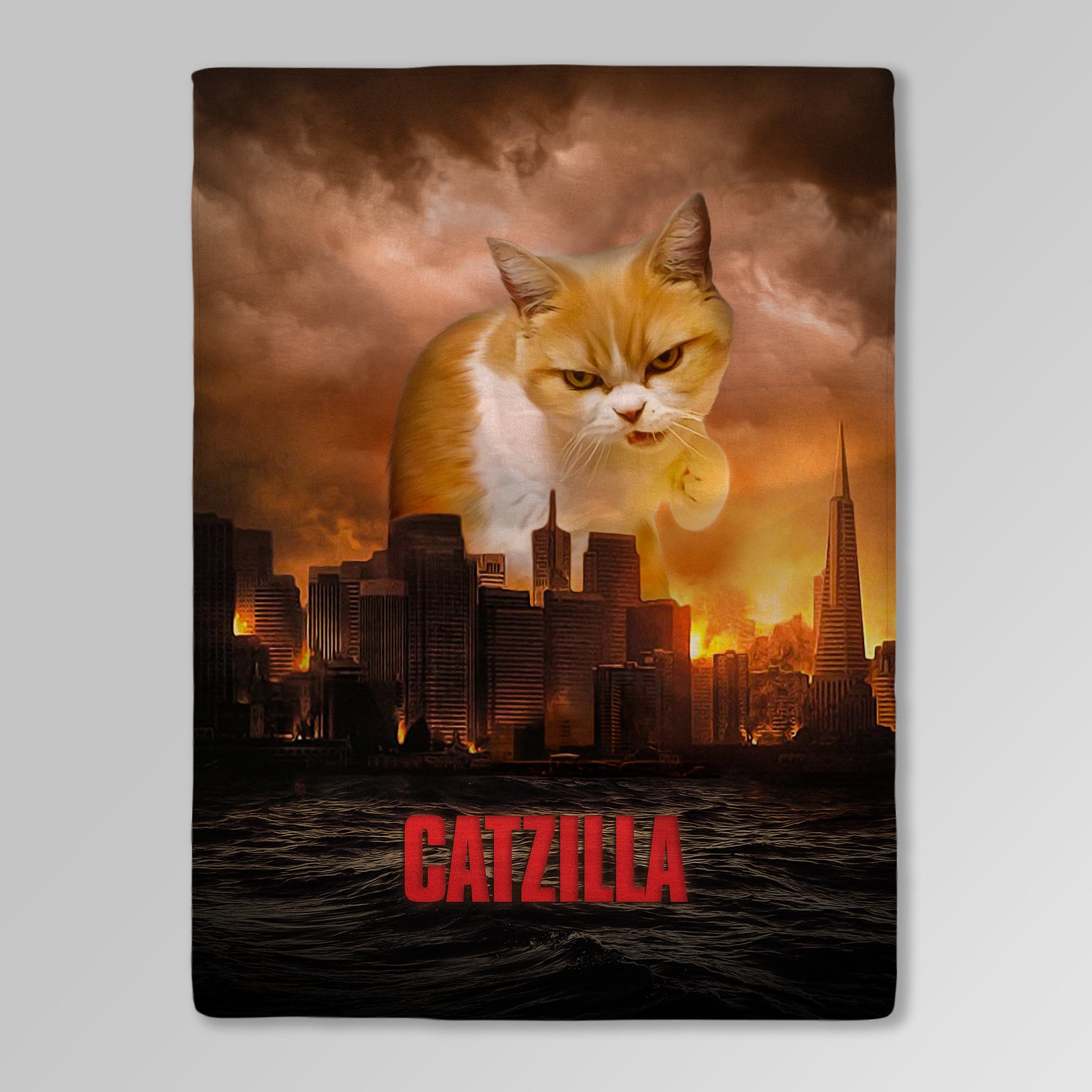 &#39;Catzilla&#39; Personalized Pet Blanket
