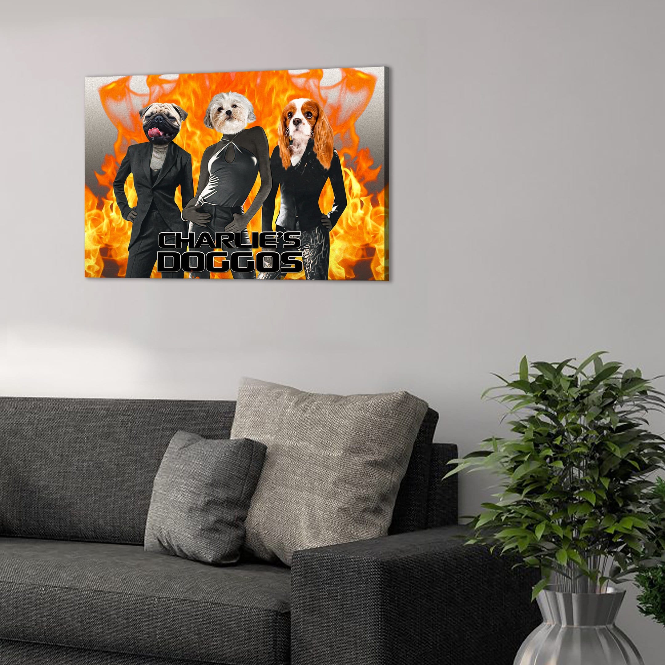 &#39;Charlie&#39;s Doggos&#39; Personalized 3 Pet Canvas