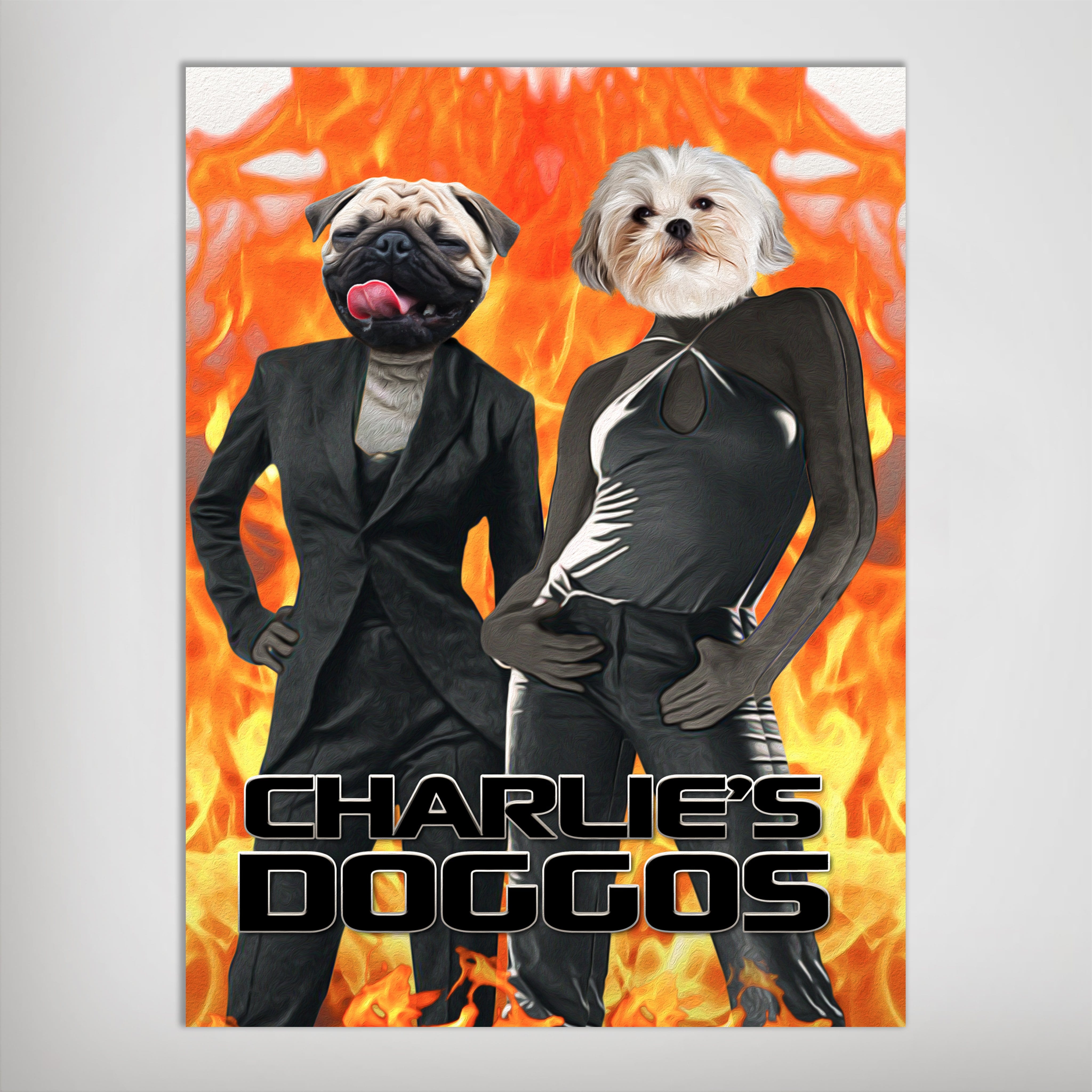 &#39;Charlie&#39;s Doggos&#39; Personalized 2 Pet Poster