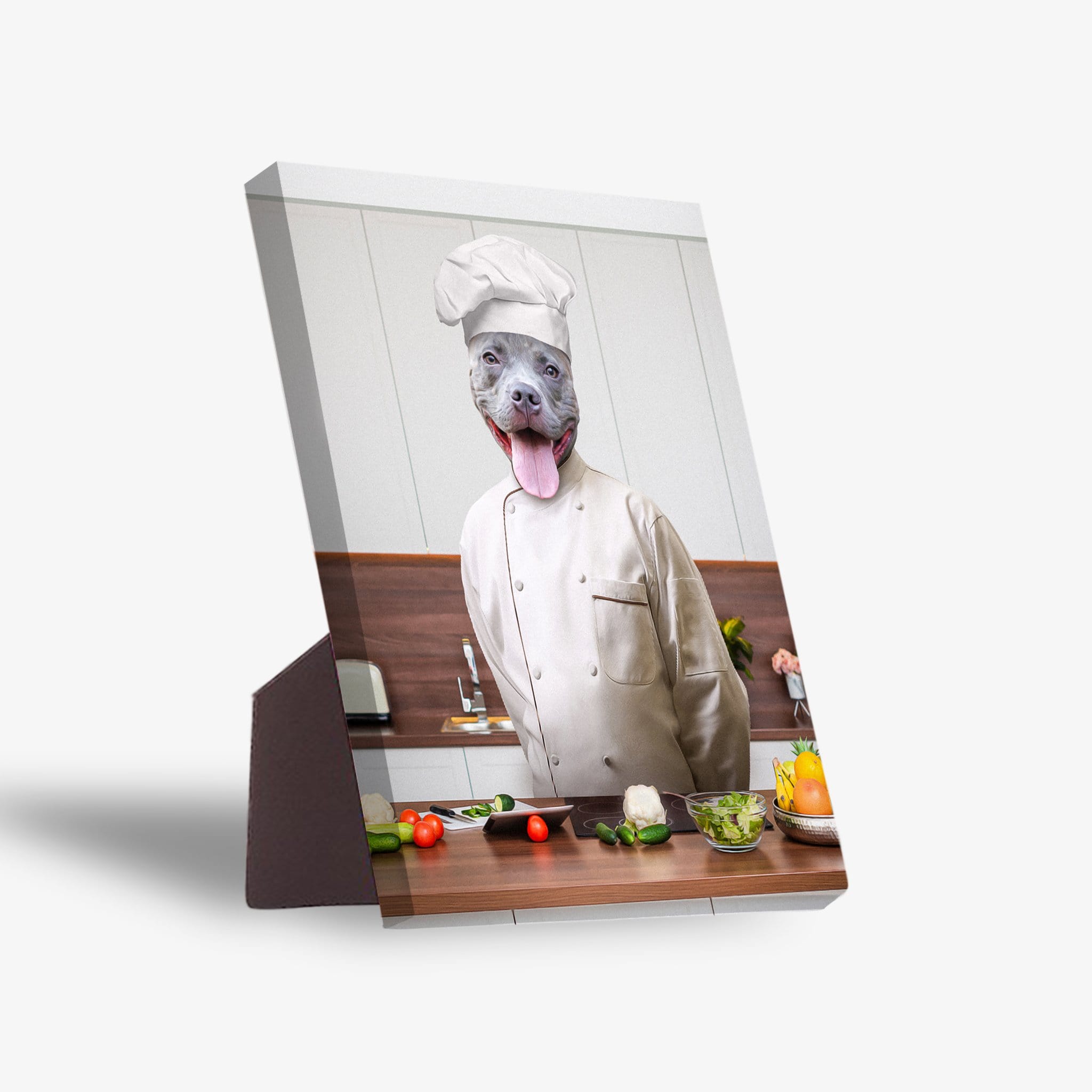 &#39;The Chef&#39; Personalized Pet Standing Canvas