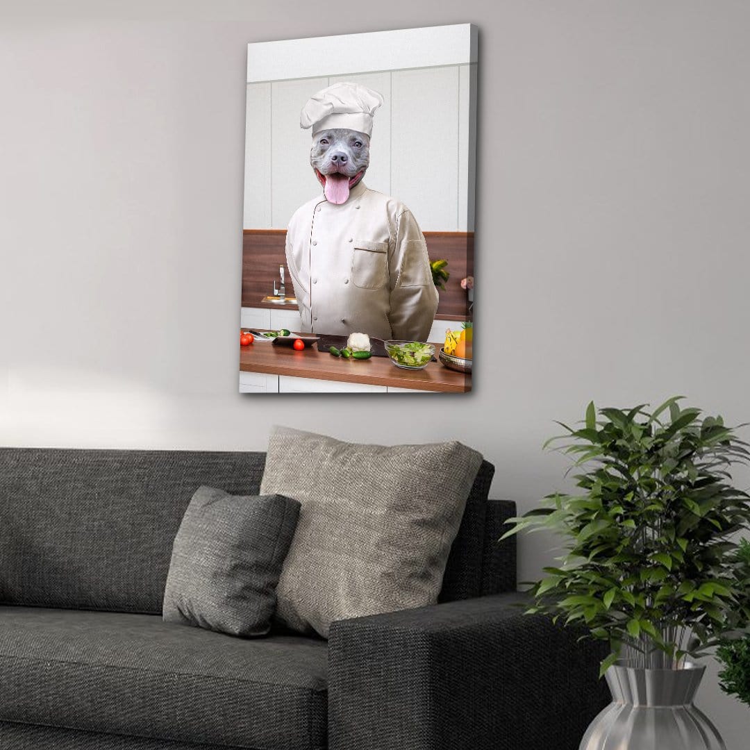 &#39;The Chef&#39; Personalized Pet Canvas