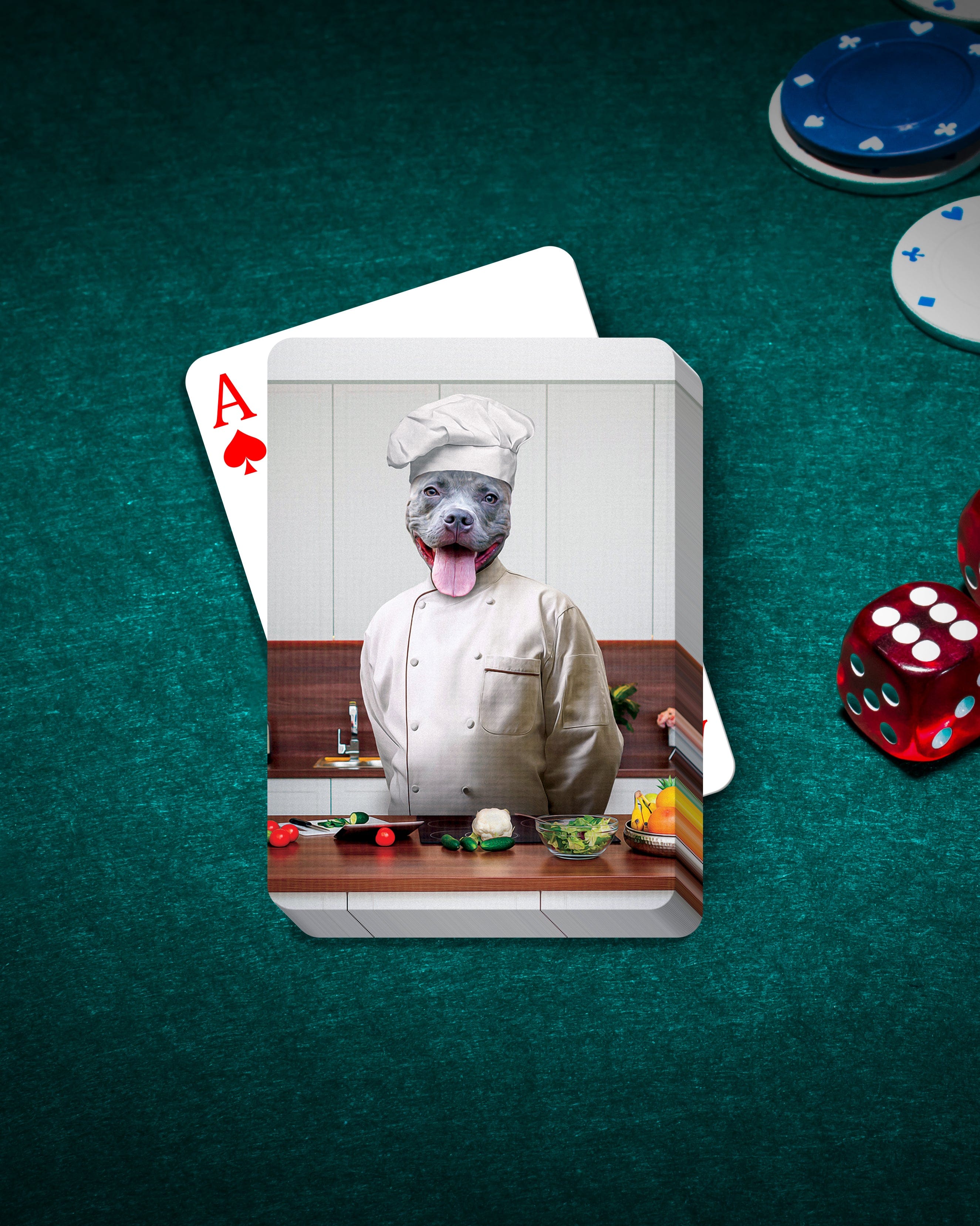 &#39;The Chef&#39; Personalized Pet Playing Cards