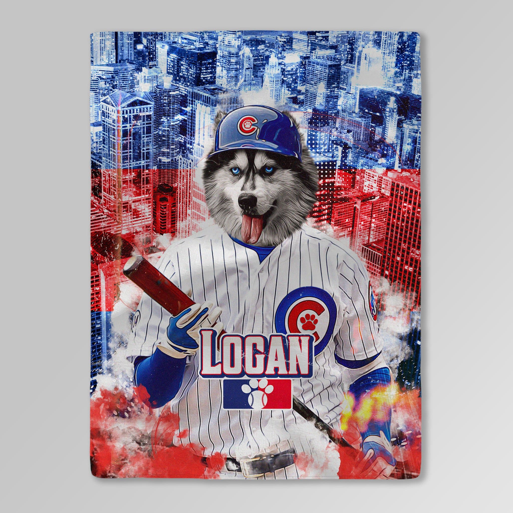 &#39;Chicago Cubdogs&#39; Personalized Pet Blanket