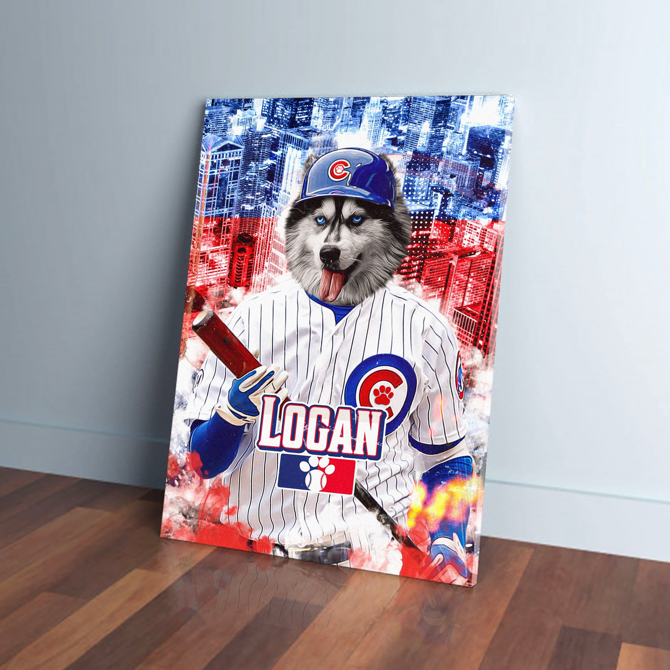 &#39;Chicago Cubdogs&#39; Personalized Pet Canvas