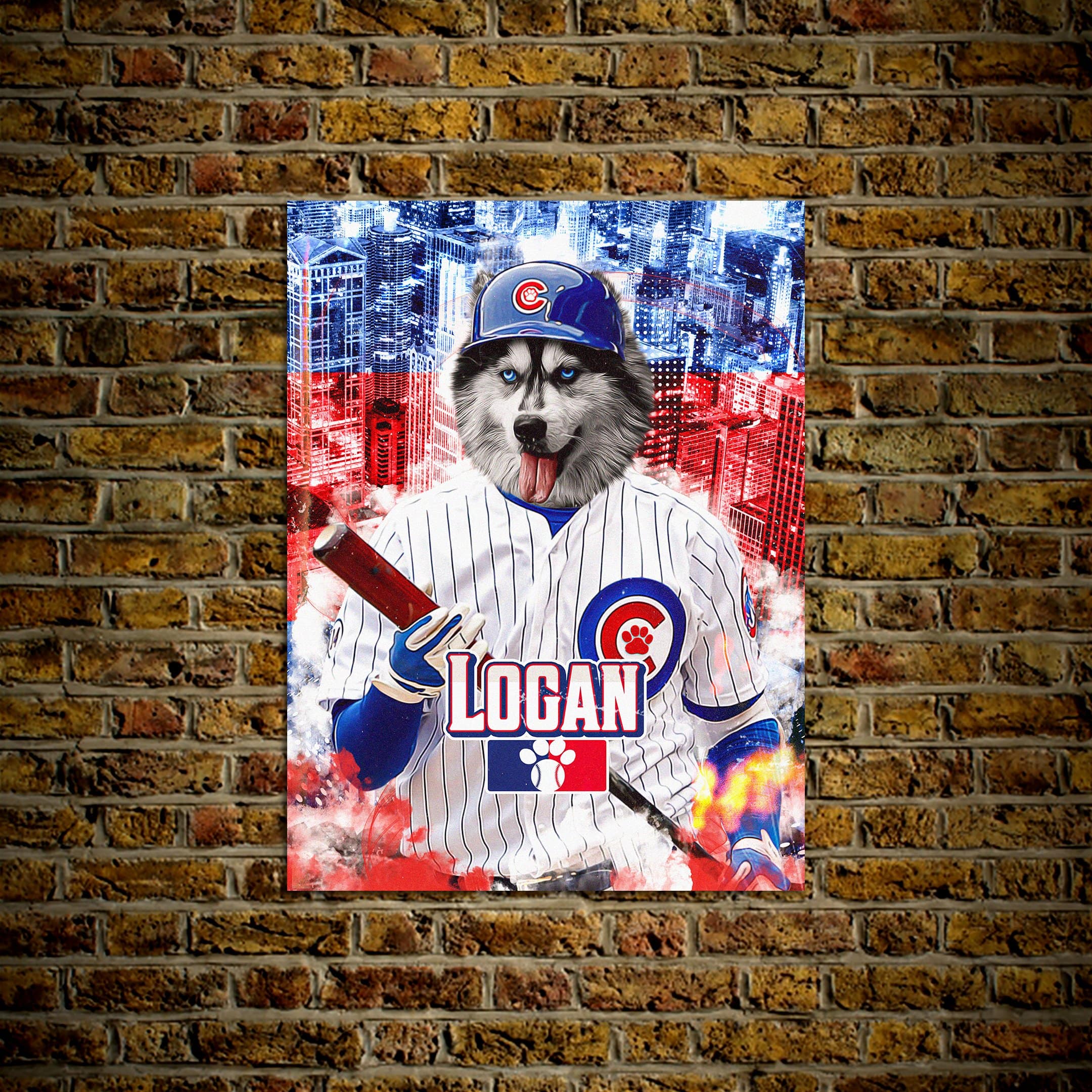 &#39;Chicago Cubdogs&#39; Personalized Pet Poster
