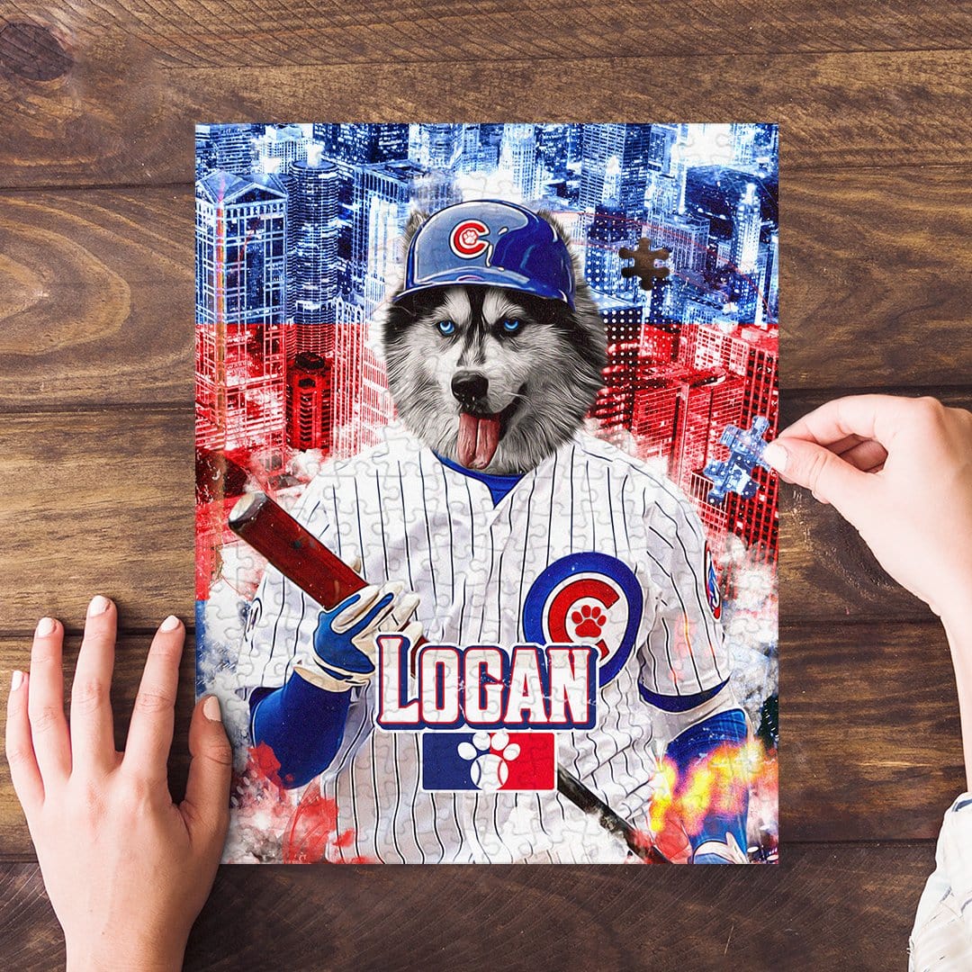 &#39;Chicago Cubdogs&#39; Personalized Pet Puzzle