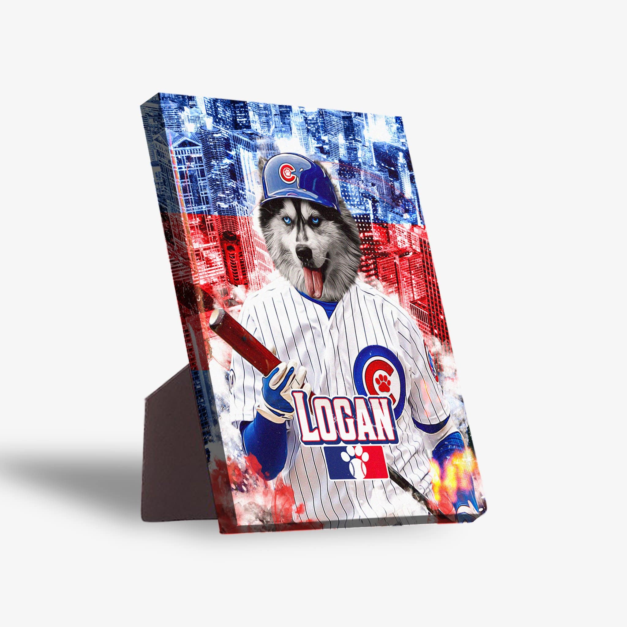 &#39;Chicago Cubdogs&#39; Personalized Pet Standing Canvas