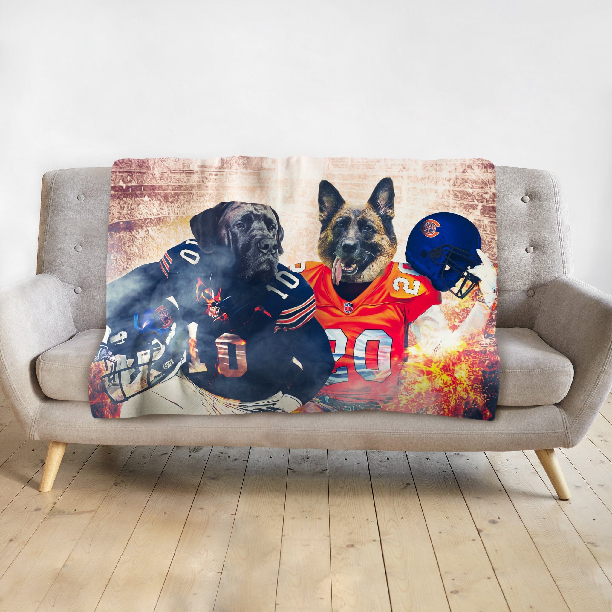 &#39;Chicago Doggos&#39; Personalized 2 Pet Blanket