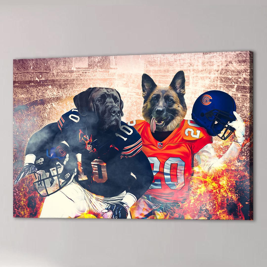 &#39;Chicago Doggos&#39; Personalized 2 Pet Canvas
