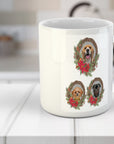 3 Pet Personalized Christmas Wreath Mug