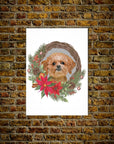 Personalized Christmas Wreath Pet Poster